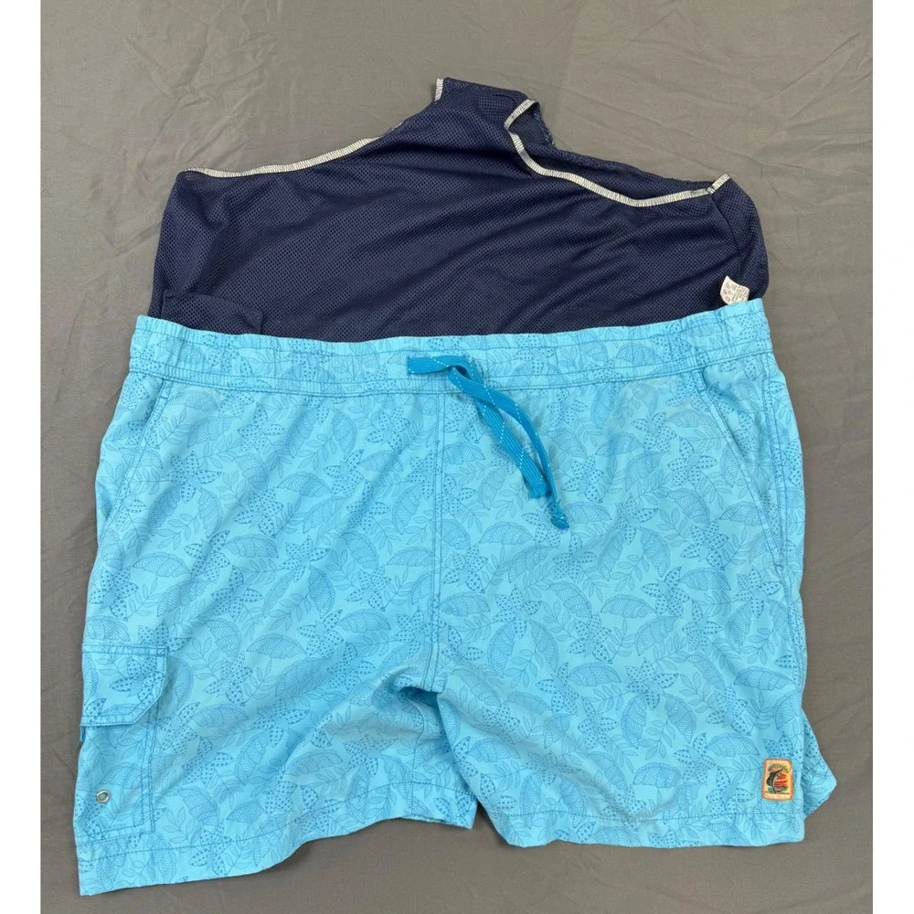 Tommy Bahama Relax Mens XL Swim Trunks Blue Floral Cargo Pocket‎ Mesh Lined